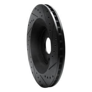 Chrysler 200 Brake Rotor (1) - Front Left - R1 Concepts - Drilled & Slotted - Black - `08-`14